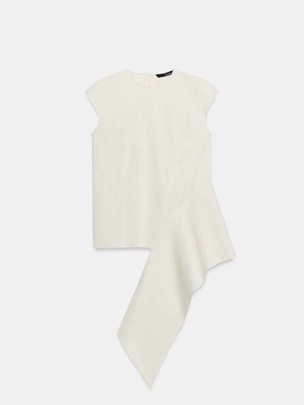 Zara Asymmetrical Ivory Draped Top, size M